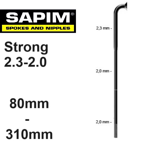 Sapim Strong zwart 310mm (om in te korten)